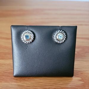 David Yurman Cookie Blue Topaz Stud Earrings